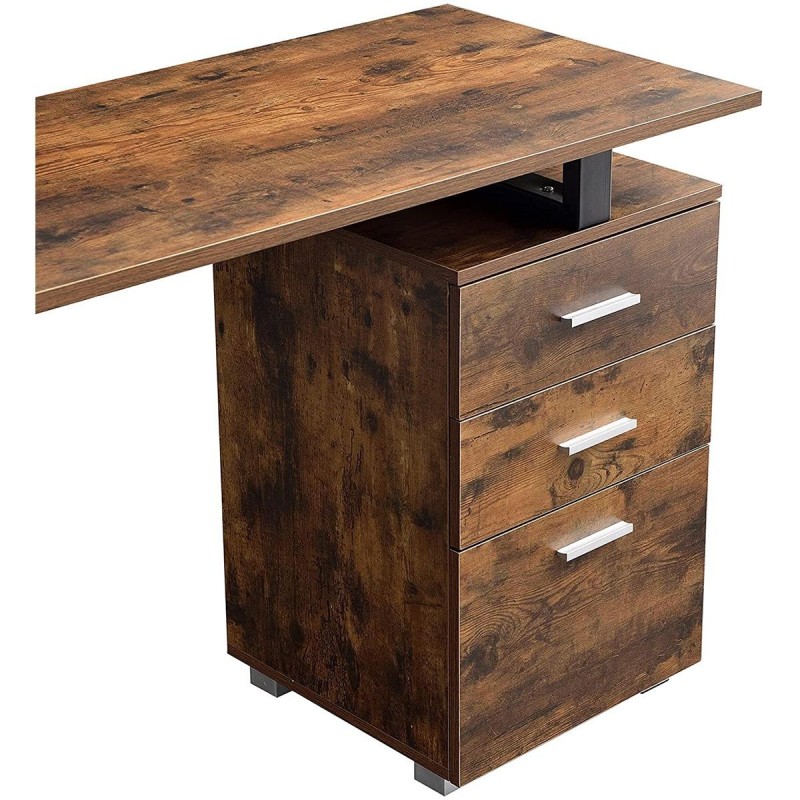 Mesa para Ordenador PERTH en Metal y Madera color Roble