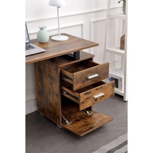 Mesa para Ordenador PERTH en Metal y Madera color Roble