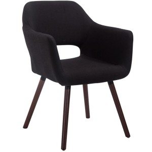 Silla de Confidente KALUM, Patas Nogal, Tela Negra