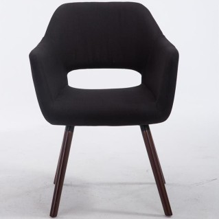 Silla de Confidente KALUM, Patas Nogal, Tela Negra 2
