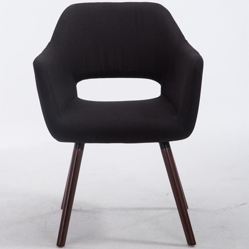 Silla de Confidente KALUM, Patas Nogal, Tela Negra