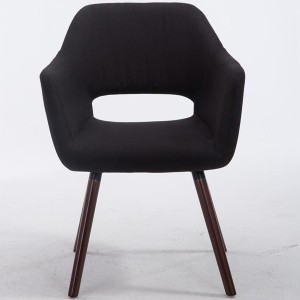 Silla de Confidente KALUM, Patas Nogal, Tela Negra