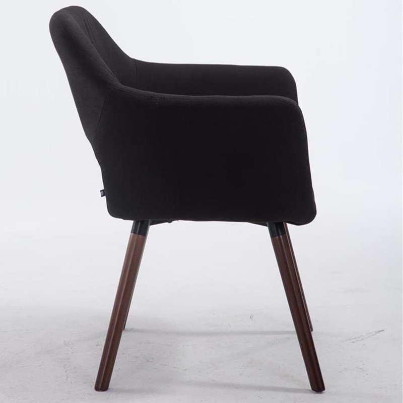 Silla de Confidente KALUM, Patas Nogal, Tela Negra