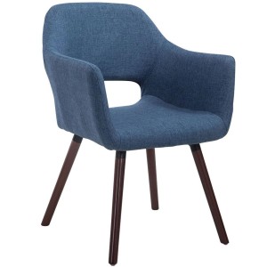 Silla de Confidente KALUM, Patas Nogal, Tela Negra