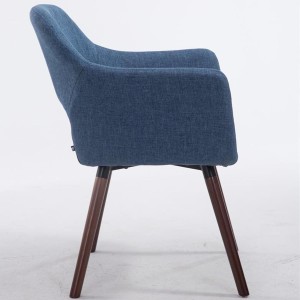 Silla de Confidente KALUM, Patas Nogal, Tela Negra