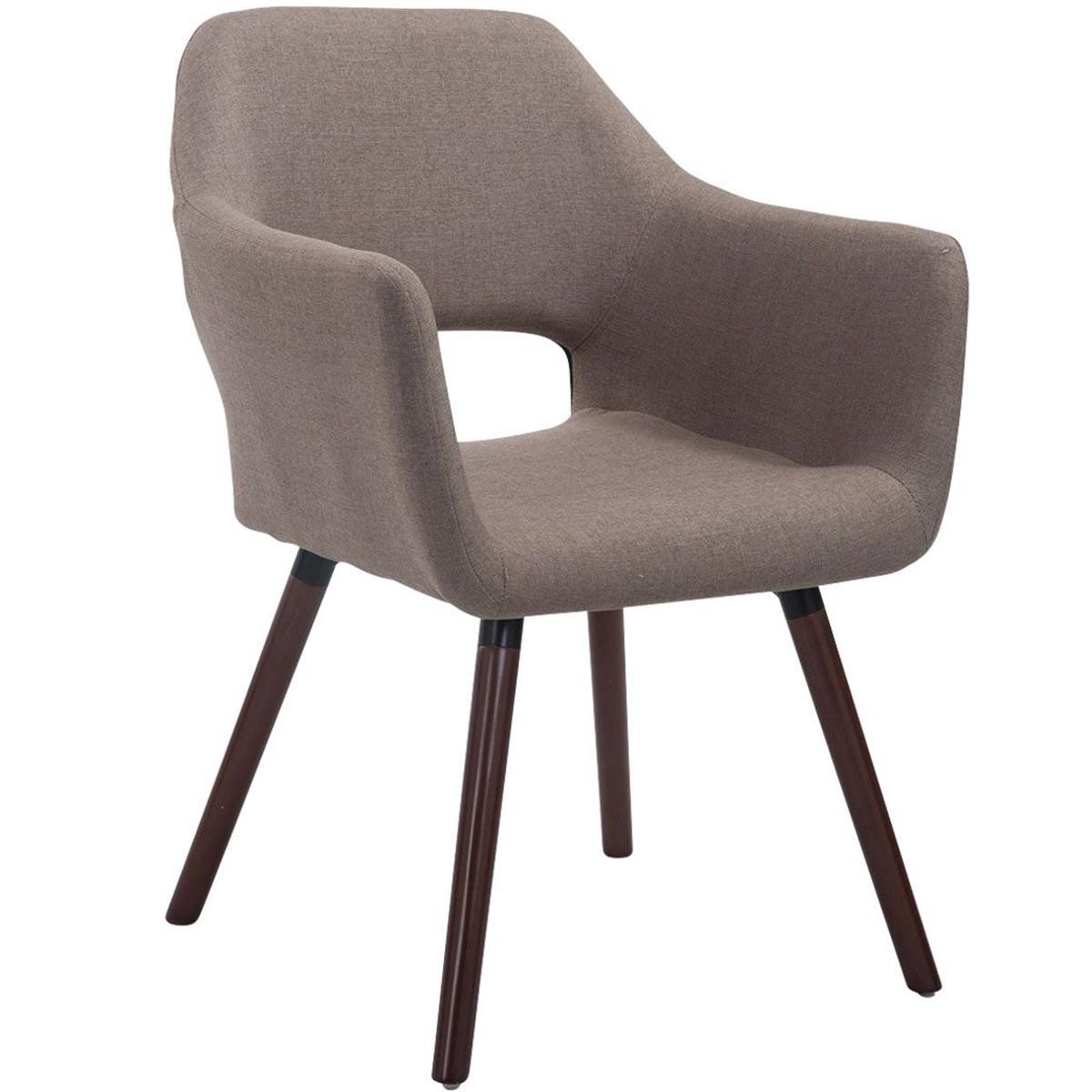 Silla de Confidente KALUM, Diseño Moderno, Patas Nogal, en Tela Negro