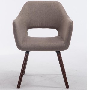 Silla de Confidente KALUM, Patas Nogal, Tela Negra