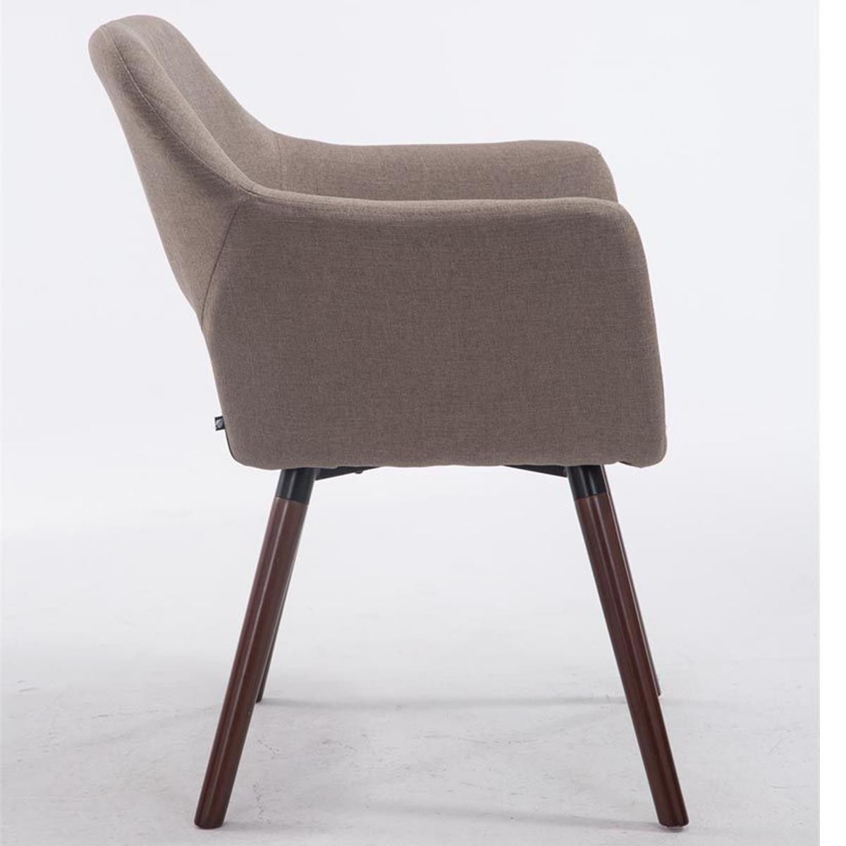 Silla de Confidente KALUM, Diseño Moderno, Patas Nogal, en Tela Negro