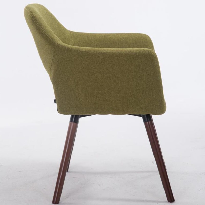 Silla de Confidente KALUM, Patas Nogal, Tela Negra