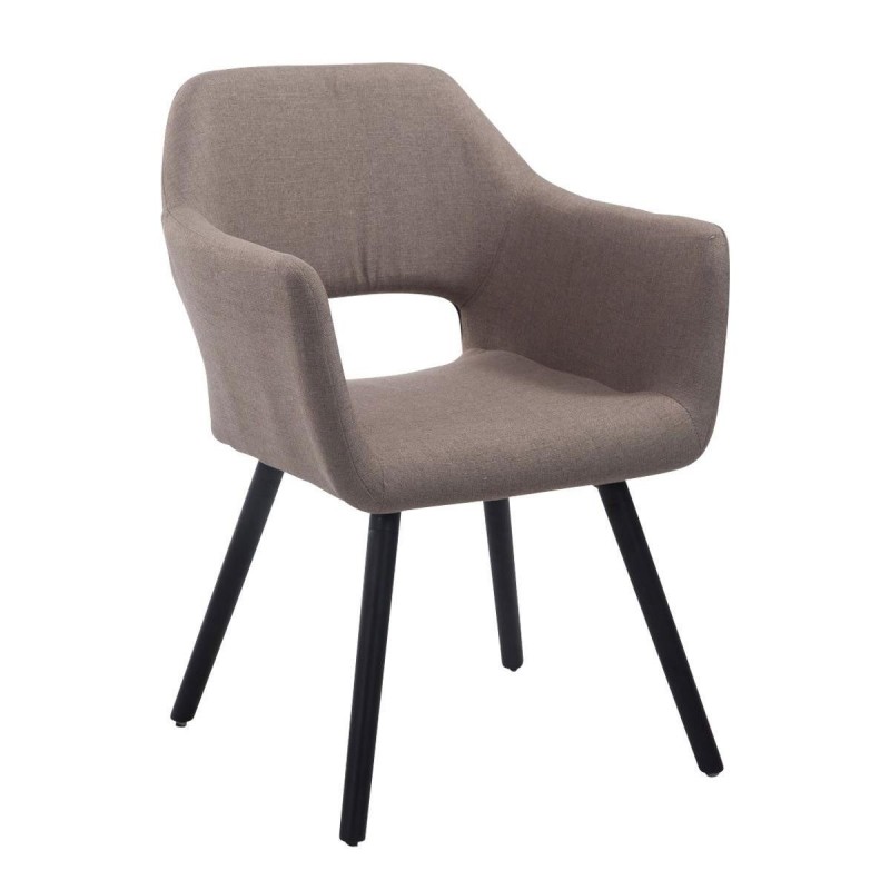 Silla de Confidente KALUM, Patas Negras, Tela Negro
