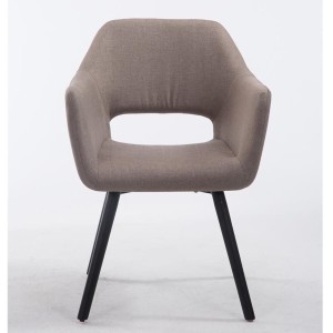 Silla de Confidente KALUM, Patas Negras, Tela Negro