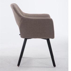 Silla de Confidente KALUM, Patas Negras, Tela Negro