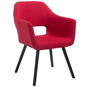 Silla de Confidente KALUM, Patas Negras, Tela Negro