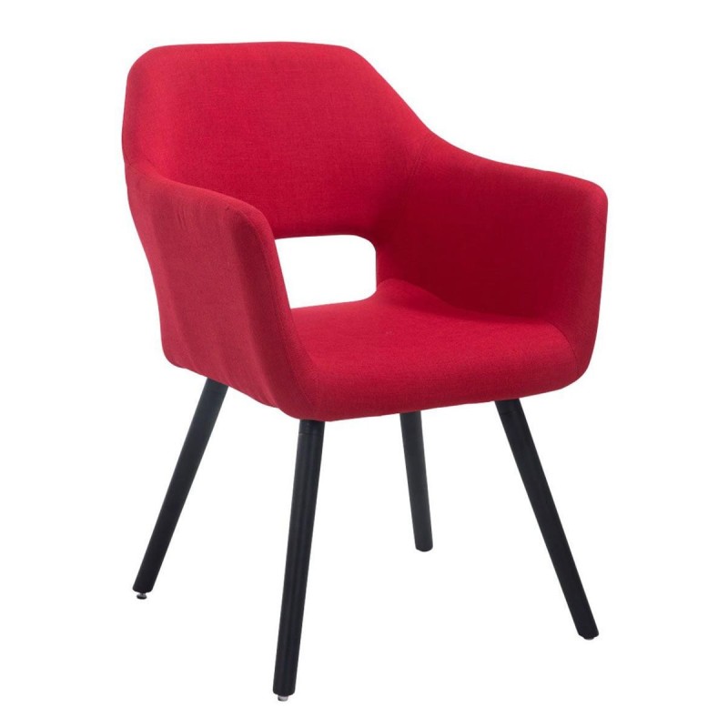 Silla de Confidente KALUM, Patas Negras, Tela Negro
