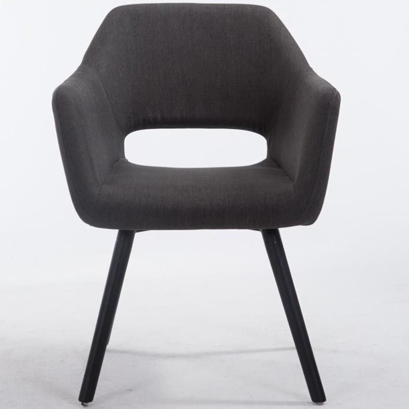 Silla de Confidente KALUM, Patas Negras, Tela Negro