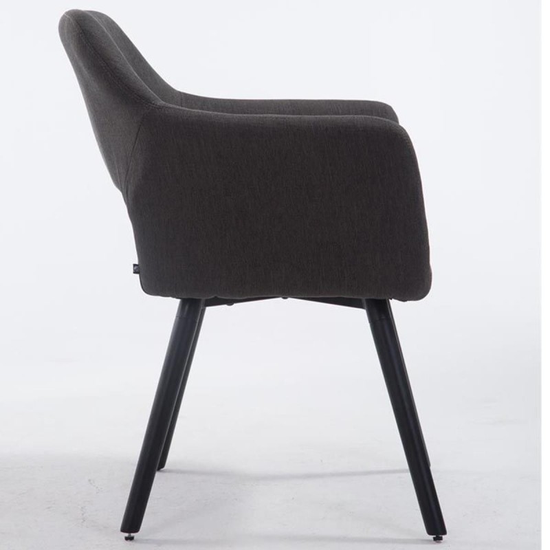 Silla de Confidente KALUM, Patas Negras, Tela Negro