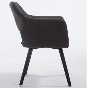 Silla de Confidente KALUM, Patas Negras, Tela Negro