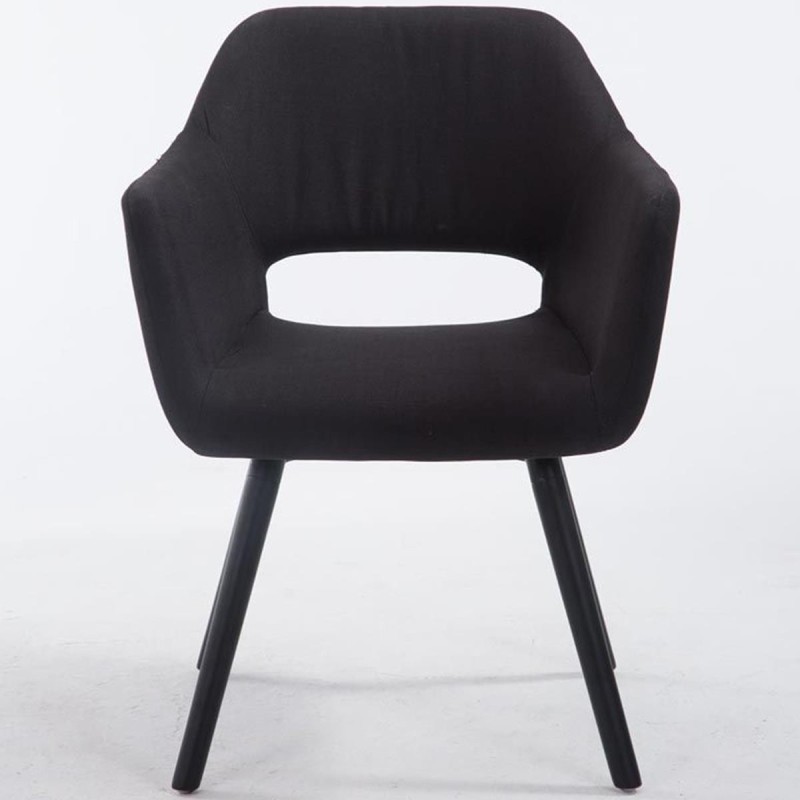 Silla de Confidente KALUM, Patas Negras, Tela Negro