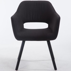 Silla de Confidente KALUM, Patas Negras, Tela Negro