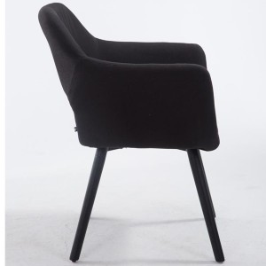 Silla de Confidente KALUM, Patas Negras, Tela Negro