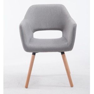 Silla de Confidente KALUM, Patas Naturales, Tela Negra