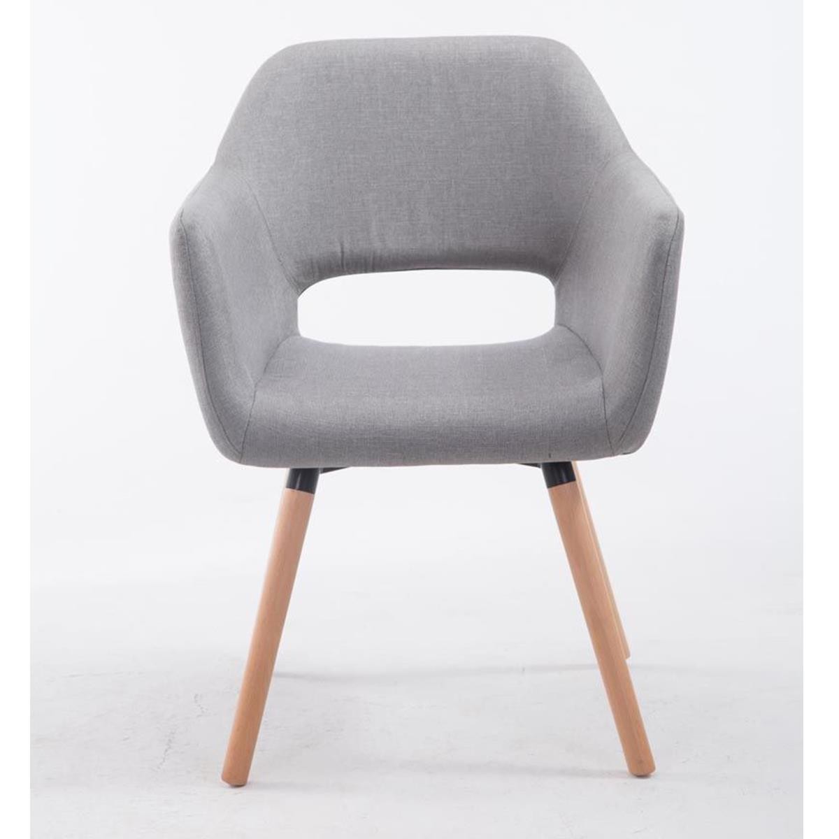 Silla de Confidente KALUM, Diseño Moderno, Patas Naturales, en Tela Negra
