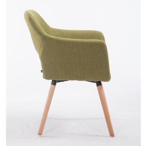 Silla de Confidente KALUM, Patas Naturales, Tela Negra