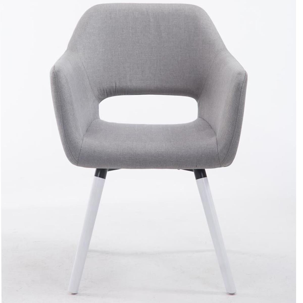 Silla de Confidente KALUM, Diseño Moderno, Patas Blancas, en Tela Negra