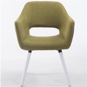 Silla de Confidente KALUM, Patas Blancas, Tela Negra