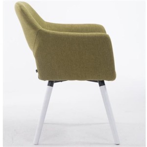 Silla de Confidente KALUM, Patas Blancas, Tela Negra