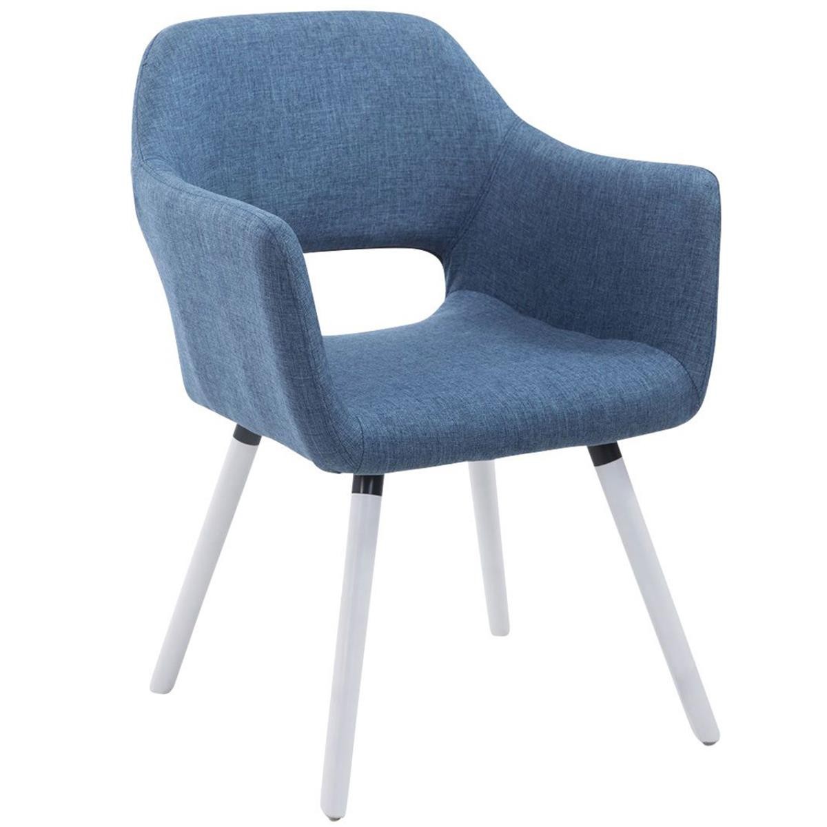 Silla de Confidente KALUM, Diseño Moderno, Patas Blancas, en Tela Negra