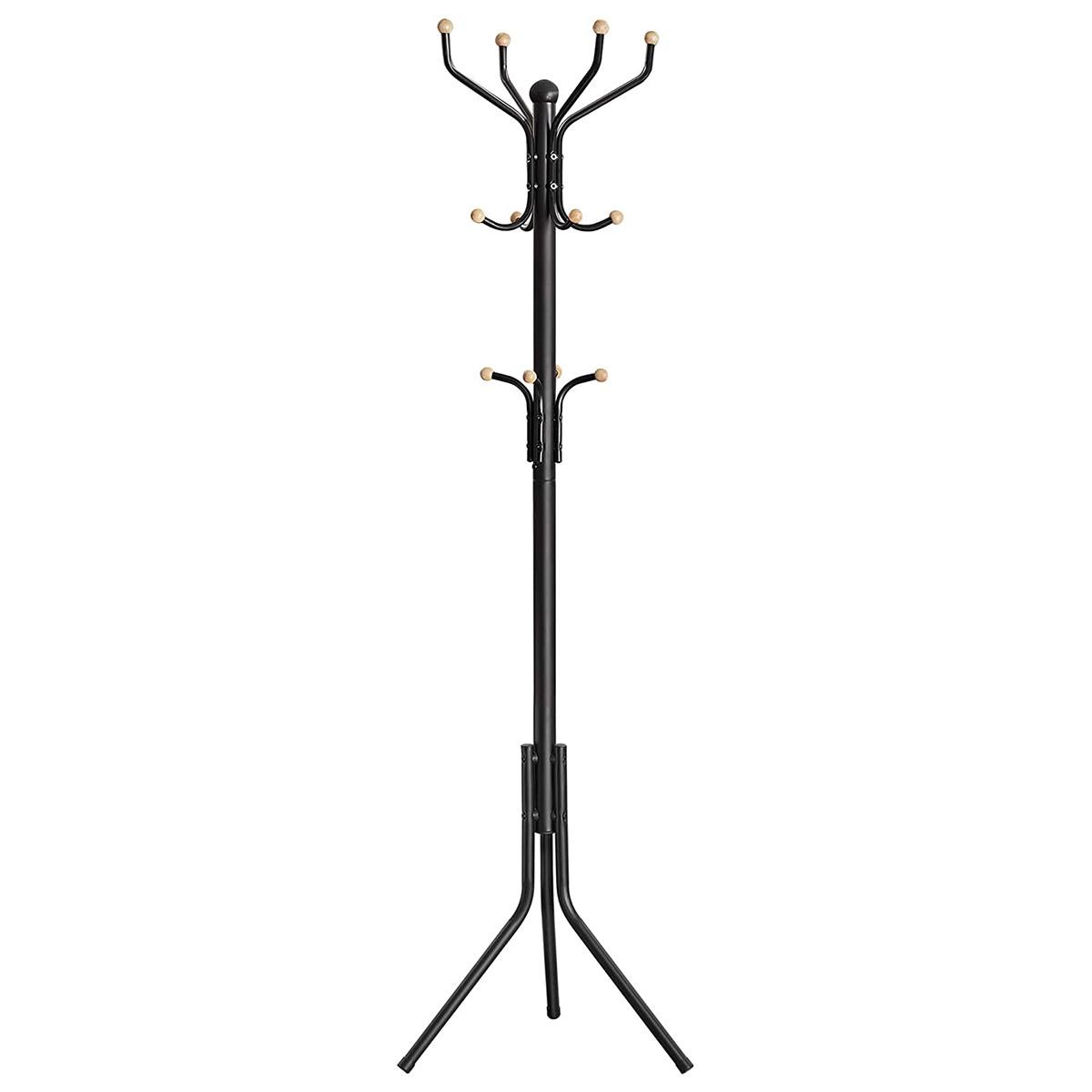 Perchero LOTTY, 44x44x182 cm, 12 Ganchos, en Metal color Negro