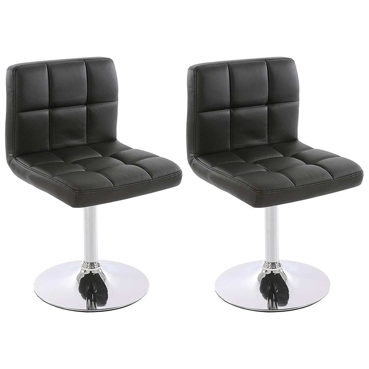 Silla de Confidente VERDI, Base Metálica, en Piel color Negro