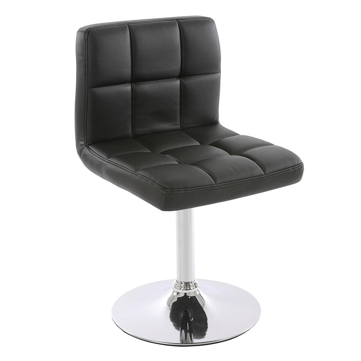 Silla de Confidente VERDI, Base Metálica, en Piel color Negro