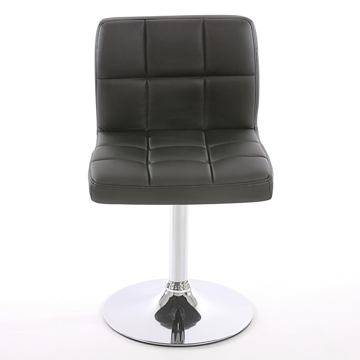 Silla de Confidente VERDI, Base Metálica, en Piel color Negro