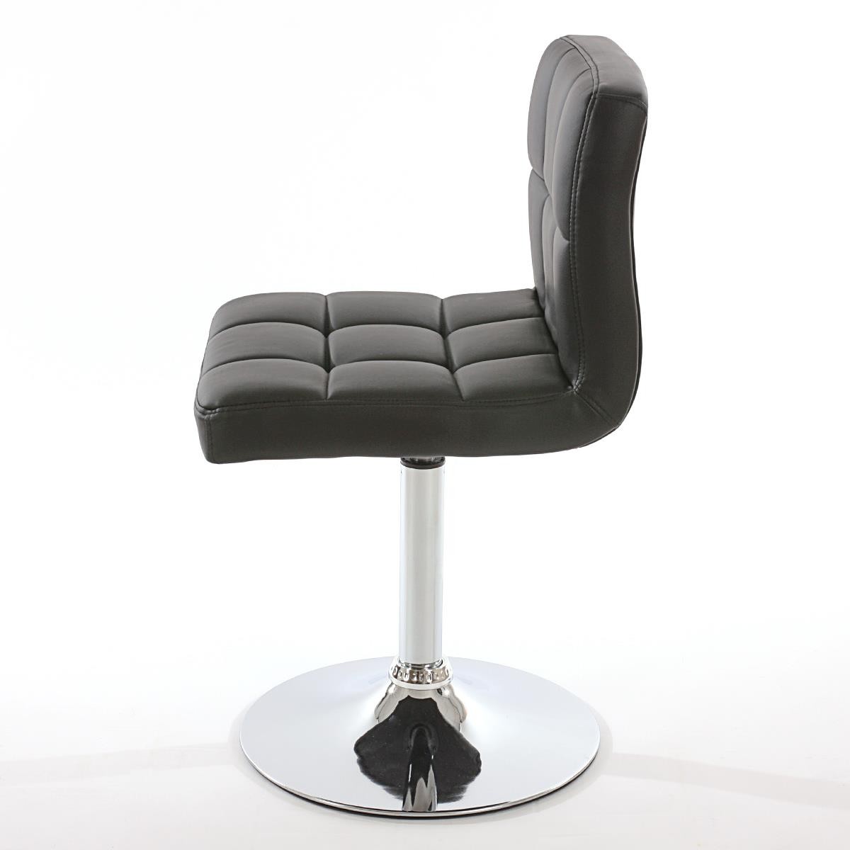 Silla de Confidente VERDI, Base Metálica, en Piel color Negro