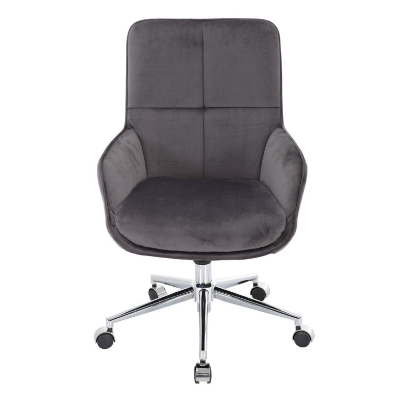 Silla de Oficina NIGEL en Terciopelo color Negro