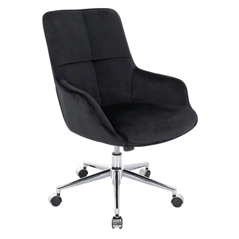 Silla de Oficina NIGEL en Terciopelo color Negro