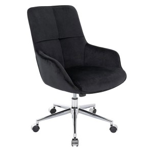 Silla de Oficina NIGEL en Terciopelo color Negro