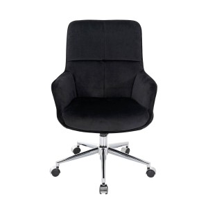 Silla de Oficina NIGEL en Terciopelo color Negro