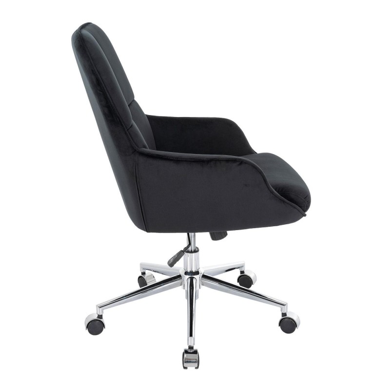 Silla de Oficina NIGEL en Terciopelo color Negro