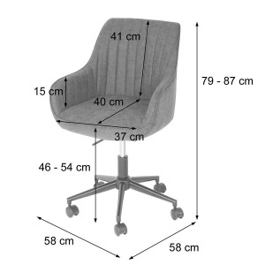 Silla de Oficina SIGMA, Diseño moderno, en Tela color Gris