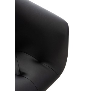 Silla de Confidente LIDIA, Patas Negras, en Piel color Negro