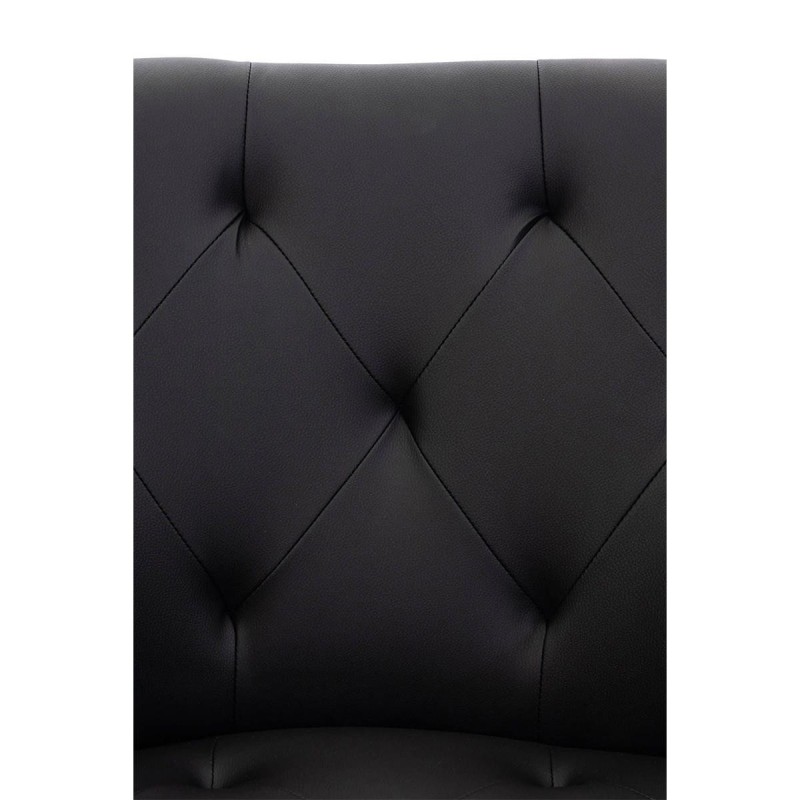 Silla de Confidente LIDIA, Patas Negras, en Piel color Negro