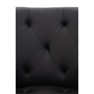 Silla de Confidente LIDIA, Patas Negras, en Piel color Negro