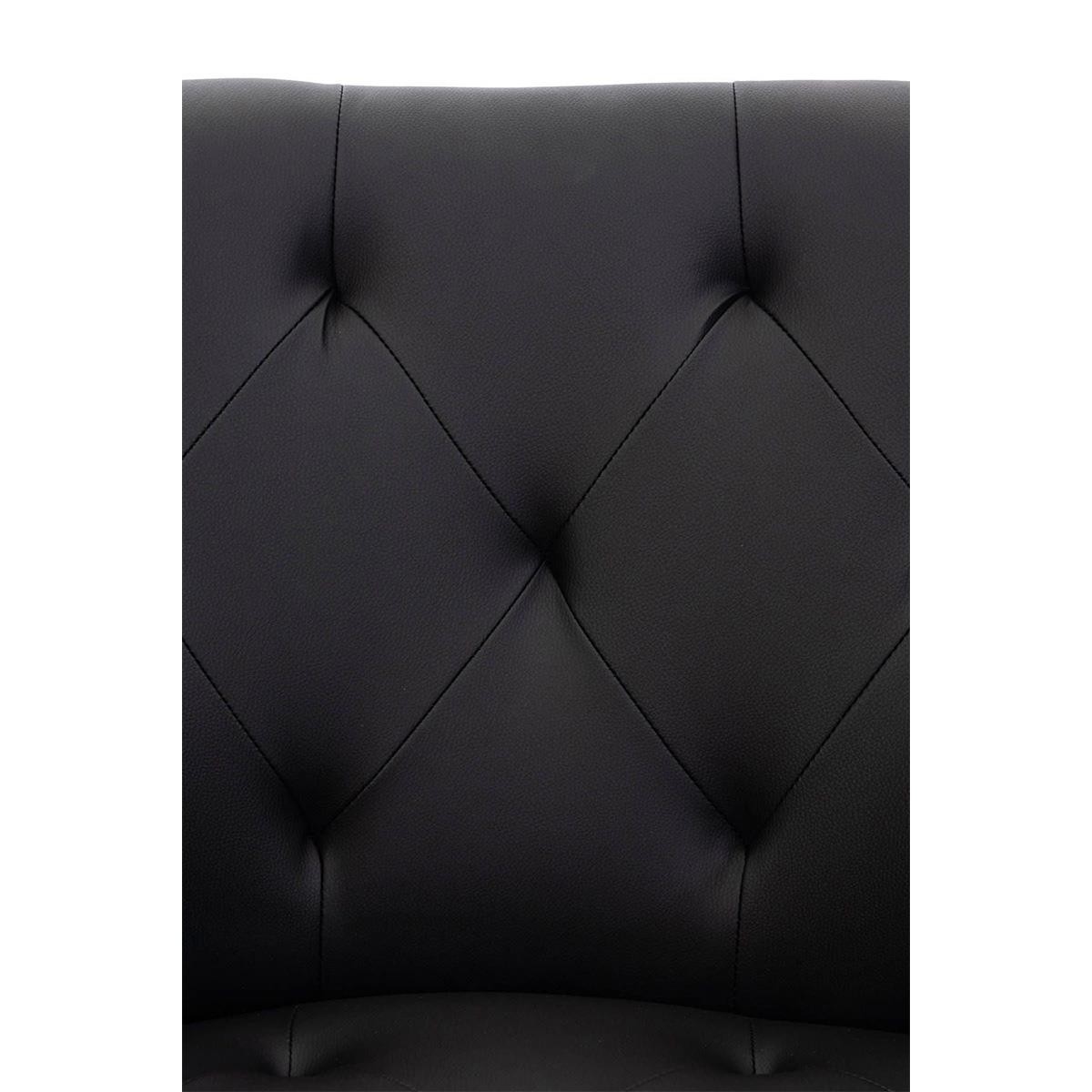 Silla de Confidente LIDIA, Patas Negras, en Piel color Negro