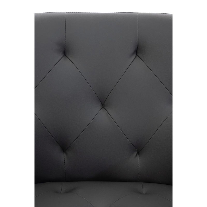 Silla de Confidente LIDIA, Patas Negras, en Piel color Negro