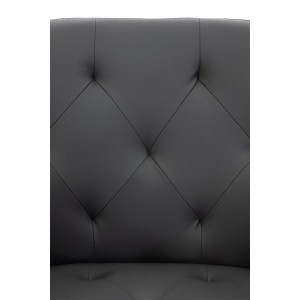 Silla de Confidente LIDIA, Patas Negras, en Piel color Negro