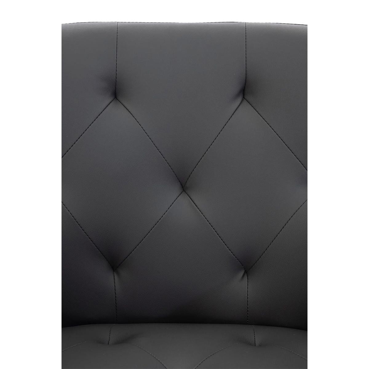Silla de Confidente LIDIA, Patas Negras, en Piel color Negro