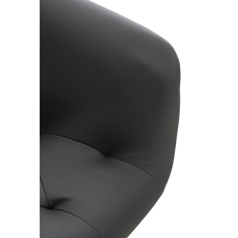 Silla de Confidente LIDIA, Patas Negras, en Piel color Negro
